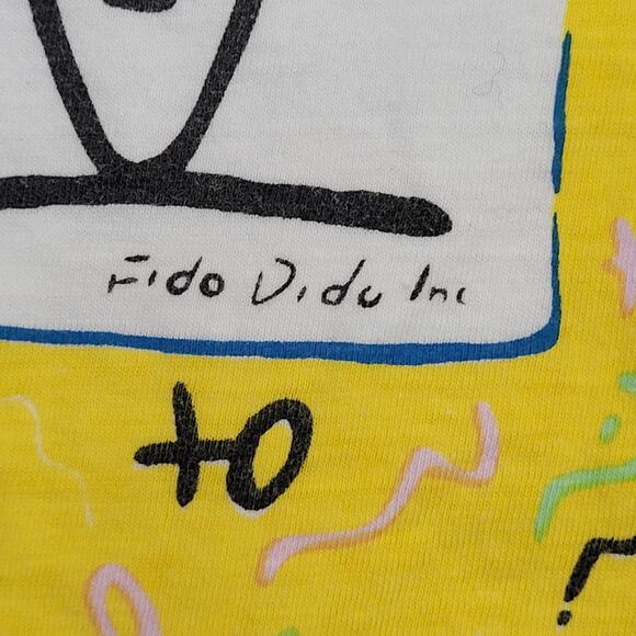 Vintage 90s Fido-Dido No-Problem Shirt Womens XS 17x22 White - Picture 8 of 13